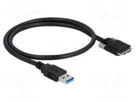 Cable | USB A plug,USB B micro plug | gold-plated | 0.5m | black