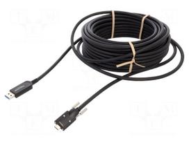 Cable | optical | USB A plug,USB C plug | 15m | black | 10Gbps | screw