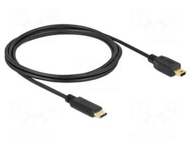 Cable | USB 2.0 | USB B mini plug,USB C plug | gold-plated | 2m