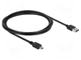 Cable | USB 2.0 | USB A plug double sided,USB B mini plug | 2m