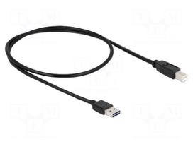 Cable | USB 2.0 | USB A plug double sided,USB B plug | 0.5m | black