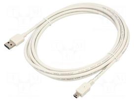 Cable | USB 2.0 | USB A plug double sided,USB B mini plug | 3m