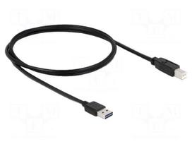 Cable | USB 2.0 | USB A plug double sided,USB B plug | 1m | black