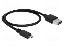 Cable | USB 2.0 | USB A plug double sided,USB B micro plug | 500mm