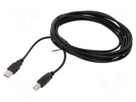 Cable | USB 2.0 | USB A plug,USB B plug | 5m | black | 24AWG,28AWG