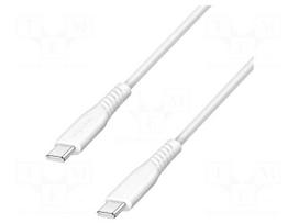 Cable | USB 2.0 | USB C plug,both sides | 1.5m | white | PVC | 480Mbps