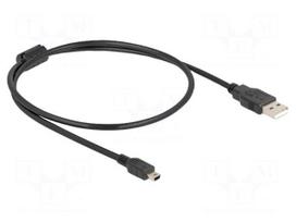 Cable | USB 2.0 | USB A plug,USB B mini plug | 0.5m | black | 480Mbps