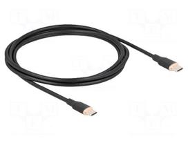 Cable | USB 2.0 | USB C plug,both sides | gold-plated | 2.5m | black