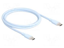 Cable | USB 2.0 | USB C plug,both sides | gold-plated | 1m | blue | 60W