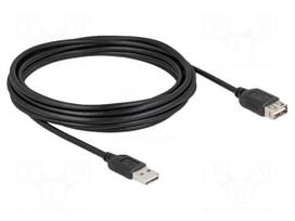 Cable | USB 2.0 | gold-plated | 5m | black | 24AWG,28AWG | 480Mbps