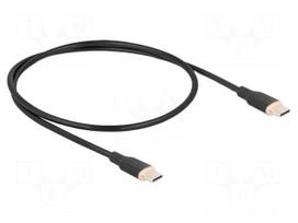Cable | USB 2.0 | USB C plug,both sides | gold-plated | 0.5m | black