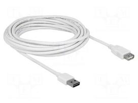 Cable | USB 2.0 | USB A socket,USB A plug double sided | 3m | white