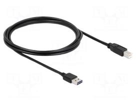 Cable | USB 2.0 | USB A plug double sided,USB B plug | 2m | black