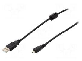 Cable | USB 2.0 | USB A plug,USB B micro plug | 2m | black | 480Mbps