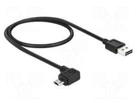 Cable | USB 2.0 | gold-plated | 0.5m | black | 24AWG,28AWG | 480Mbps