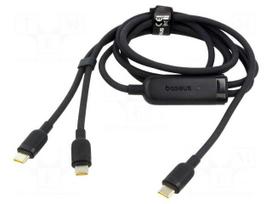 Cable | USB C plug,USB C plug x2 | 1.5m | black | textile | 140W
