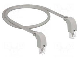 Patch cord | SF/UTP | Cat 5e | RJ45 down angled plug,both sides | Cu