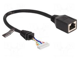 Adapter | Cat 5e | RJ45 socket,8pin pin header | 0.23m | PVC | black