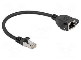 Extender Ethernet | S/FTP | Cat 6a | RJ45 socket,RJ45 plug | 0.25m