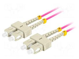 Fiber patch cord | OM4 | SC/UPC,both sides | 1m | 50/125um | LSZH | grey