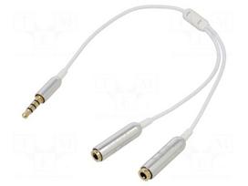 Cable | Jack 3.5mm 4pin socket x2,Jack 3,5mm 4pin plug | 0.25m