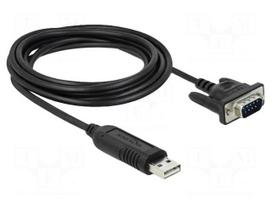 USB to RS232 converter | D-Sub 9pin plug,USB A plug | 1.8m | black