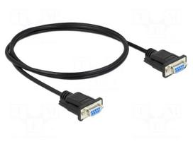 Cable | D-Sub 9pin socket,both sides | PVC | Len: 1m | black