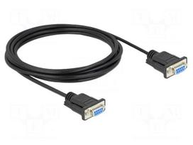 Cable | D-Sub 9pin socket,both sides | PVC | Len: 3m | black