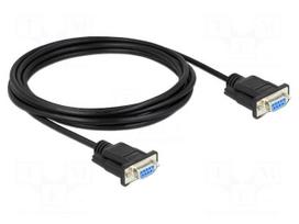 Cable | D-Sub 9pin socket,both sides | PVC | Len: 3m | black