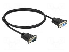 Cable | D-Sub 9pin socket,D-Sub 9pin plug | PVC | Len: 1m | black