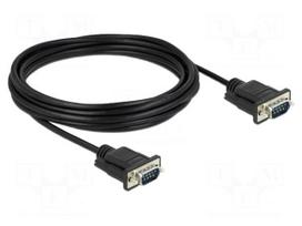 Cable | D-Sub 9pin plug,both sides | PVC | Len: 5m | black | Øcable: 5mm