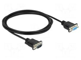 Cable | D-Sub 9pin socket,D-Sub 9pin plug | PVC | Len: 500mm | black