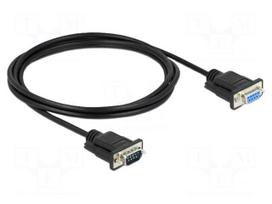 Cable | D-Sub 9pin socket,D-Sub 9pin plug | PVC | Len: 2m | black