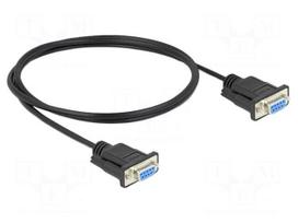 Cable | D-Sub 9pin socket,both sides | PVC | Len: 1m | black
