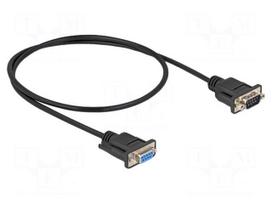 Cable | D-Sub 9pin socket,D-Sub 9pin plug | PVC | Len: 500mm | black