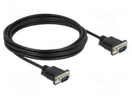 Cable | D-Sub 9pin plug,both sides | PVC | Len: 4m | black | Øcable: 5mm