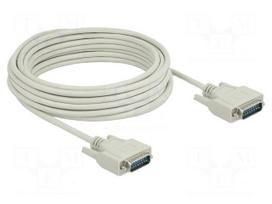 Cable | D-Sub 15pin plug,both sides | Len: 10m | beige | Øcable: 6mm