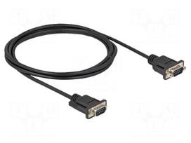 Cable | D-Sub 9pin plug,both sides | PVC | Len: 2m | black | Øcable: 5mm