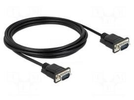 Cable | D-Sub 9pin plug,both sides | PVC | Len: 3m | black | Øcable: 5mm