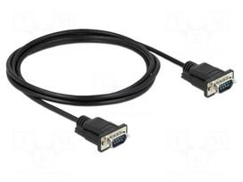 Cable | D-Sub 9pin plug,both sides | PVC | Len: 2m | black | Øcable: 5mm
