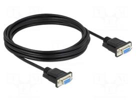 Cable | D-Sub 9pin socket,both sides | PVC | Len: 4m | black