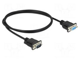 Cable | D-Sub 9pin socket,D-Sub 9pin plug | PVC | Len: 1m | black