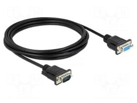 Cable | D-Sub 9pin socket,D-Sub 9pin plug | PVC | Len: 3m | black