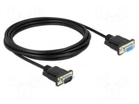 Cable | D-Sub 9pin socket,D-Sub 9pin plug | PVC | Len: 3m | black