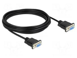 Cable | D-Sub 9pin socket,both sides | PVC | Len: 5m | black