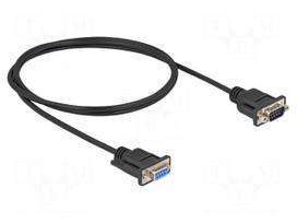 Cable | D-Sub 9pin socket,D-Sub 9pin plug | PVC | Len: 1m | black