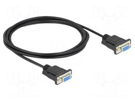 Cable | D-Sub 9pin socket,both sides | PVC | Len: 2m | black