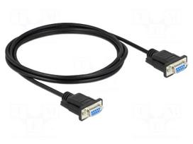 Cable | D-Sub 9pin socket,both sides | PVC | Len: 2m | black