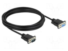 Cable | D-Sub 9pin socket,D-Sub 9pin plug | PVC | Len: 4m | black
