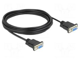 Cable | D-Sub 9pin socket,both sides | PVC | Len: 5m | black